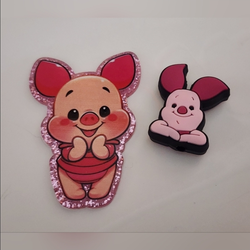 Flatback‎ Pig Focal Bead Crafts Badge Keychain Bag Clip Hair Clip Beads Magnet